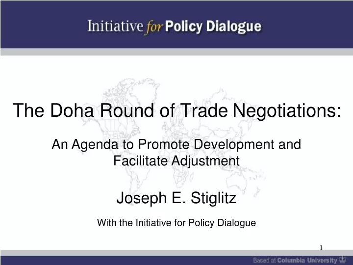 the doha round of trade negotiations