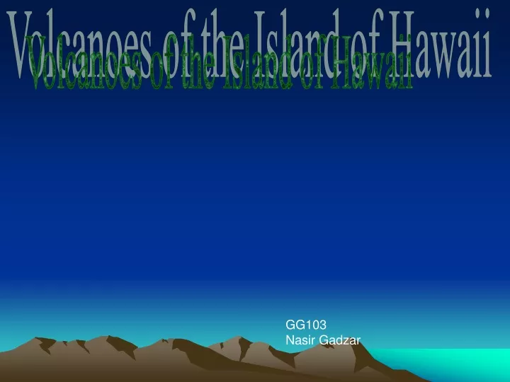 volcanoes of the island of hawaii