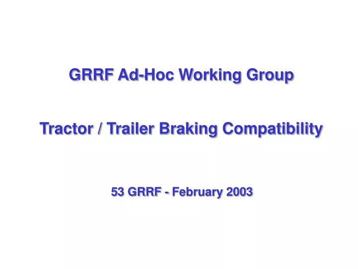 grrf ad hoc working group