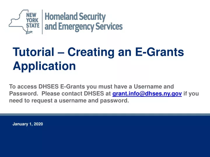tutorial creating an e grants application