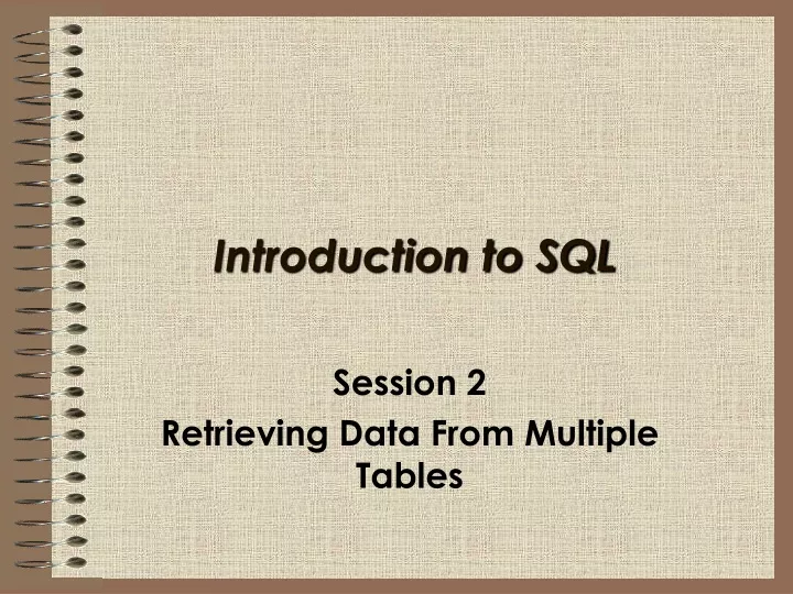 introduction to sql