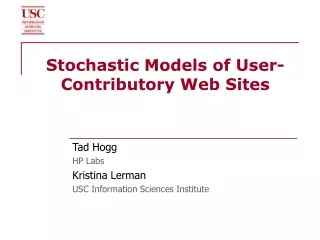 Stochastic Models of User-Contributory Web Sites