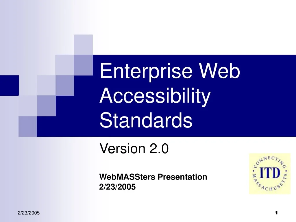 PPT - Web Accessibility Standards: Version 2.0 Overview PowerPoint ...