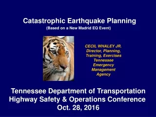 Catastrophic Earthquake Planning (Based on a New Madrid EQ Event)