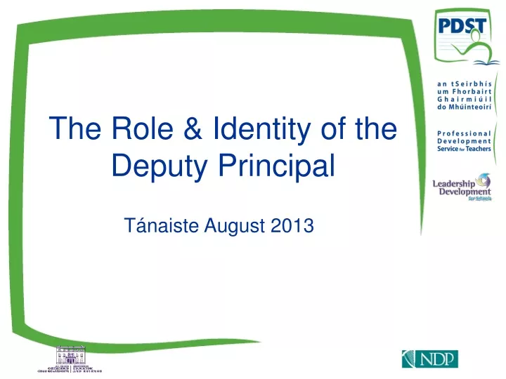 the r ole identity of the deputy principal