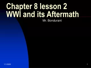Chapter 8 lesson 2 WWI and its Aftermath
