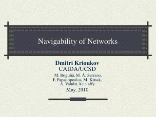 Navigability of Networks