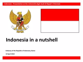 Indonesia : Presentation at the  Università degli studi di Napoli L'Orientale