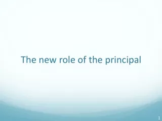 The new role of the principal