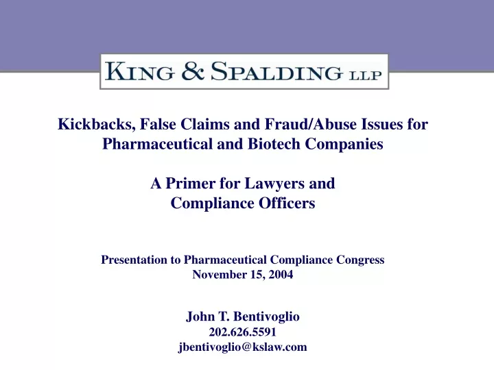 kickbacks false claims and fraud abuse issues