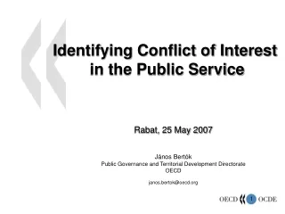 Identifying Conflict of Interest  in the Public Service