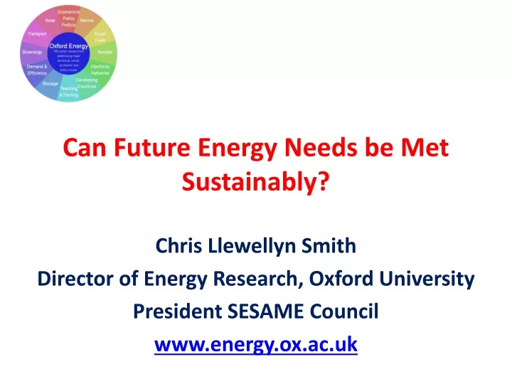 can future energy needs be met sustainably