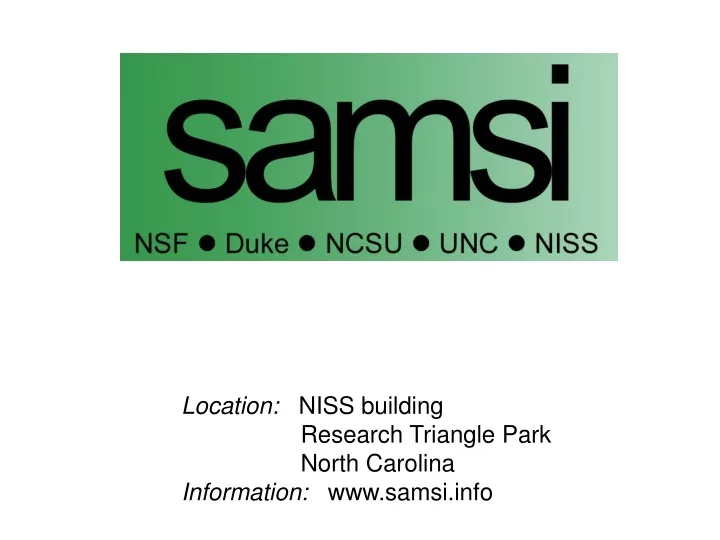 location niss building research triangle park