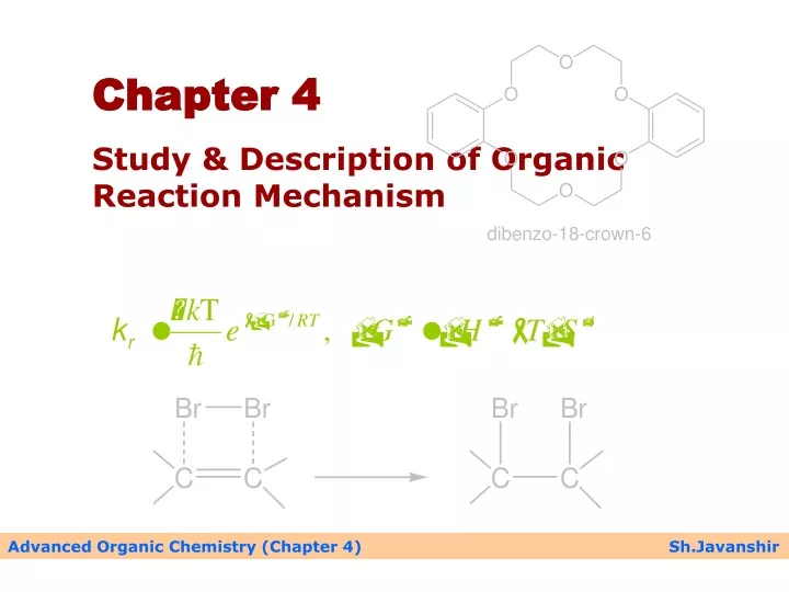 chapter 4 study description of organic reaction
