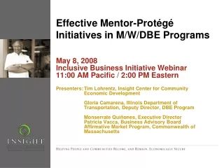 Effective Mentor-Protégé Initiatives in M/W/DBE Programs