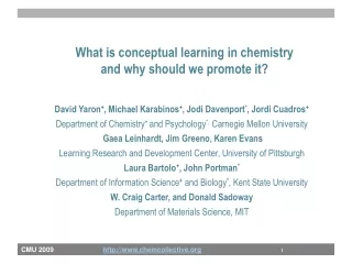 What is conceptual learning in chemistry and why should we promote it?