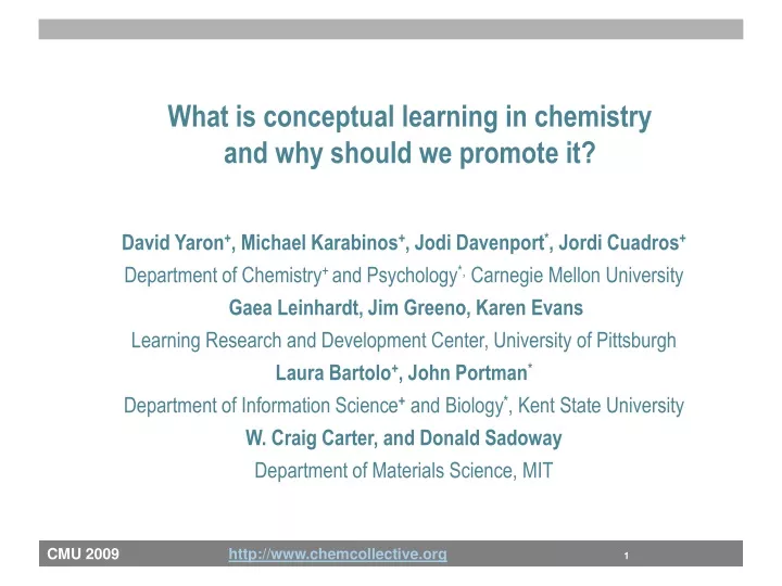 what is conceptual learning in chemistry