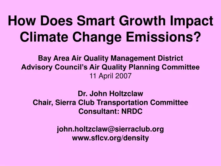 how does smart growth impact climate change