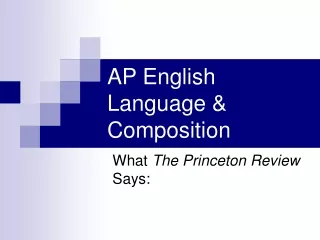 AP English Language &amp; Composition