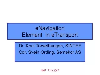eNavigation  Element  in eTransport