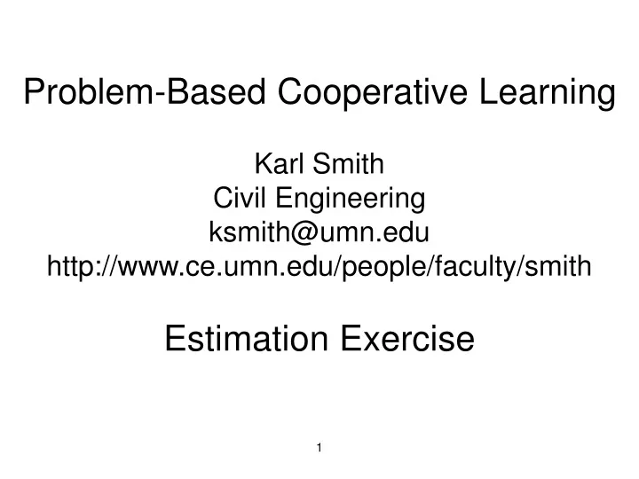 problem based cooperative learning karl smith