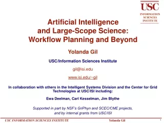 Artificial Intelligence  and Large-Scope Science: Workflow Planning and Beyond