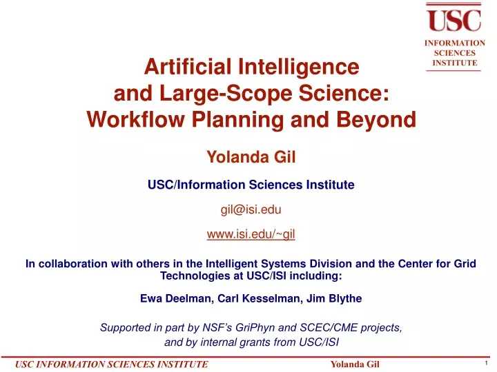 artificial intelligence and large scope science workflow planning and beyond