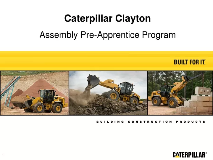 caterpillar clayton assembly pre apprentice