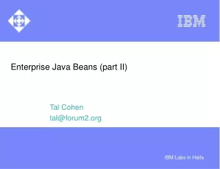 Enterprise Java Beans (part II)