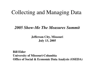 Collecting and Managing Data