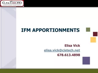 IFM APPORTIONMENTS