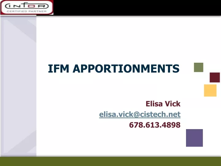 ifm apportionments