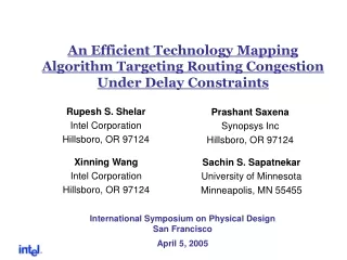 An Efficient Technology Mapping  Algorithm Targeting Routing Congestion  Under Delay Constraints