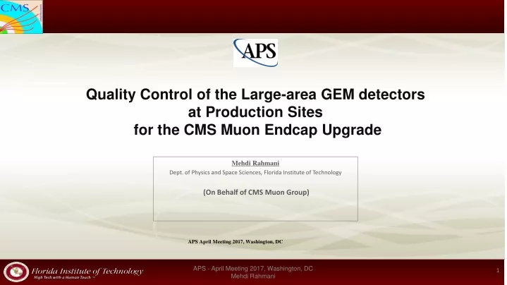 quality control of the large area gem detectors