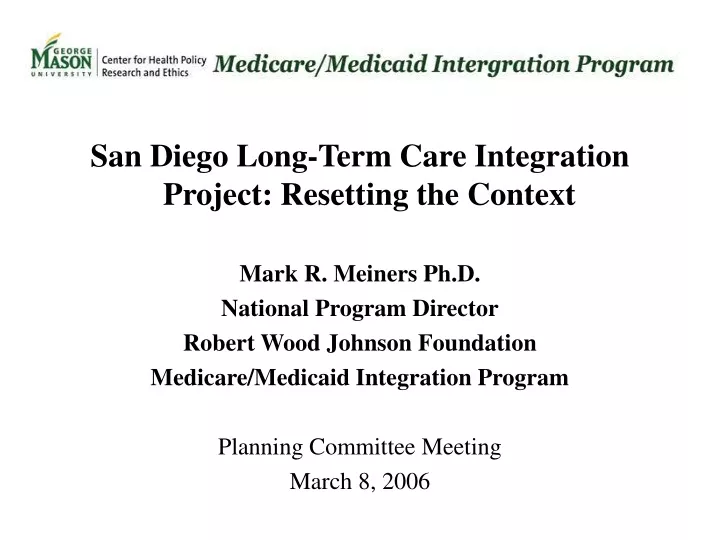 san diego long term care integration project