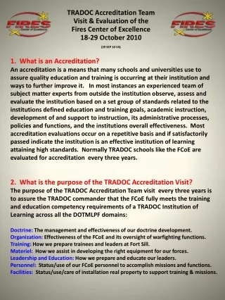 TRADOC Accreditation Team