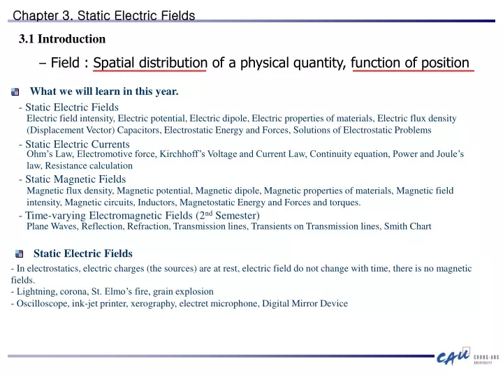 chapter 3 static electric fields