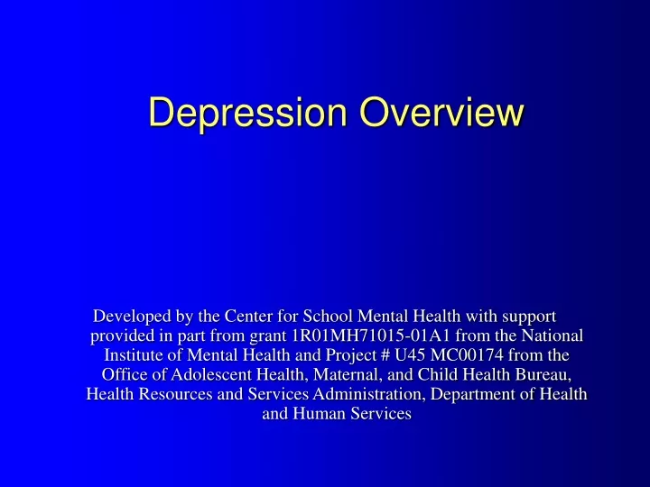 depression overview