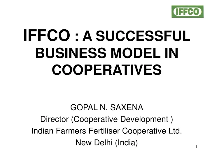 iffco a successful business model in cooperatives