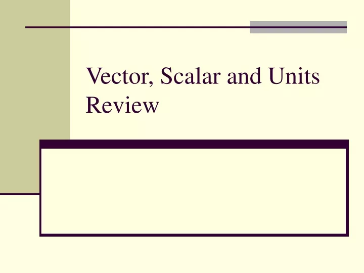 vector scalar and units review