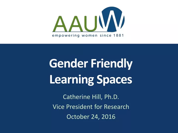 gender friendly learning spaces