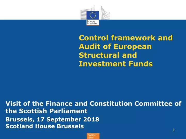 control framework and audit of european structural and investment funds