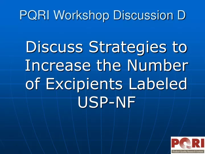 pqri workshop discussion d