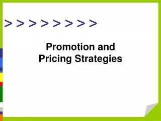 Promotion and Pricing Strategies