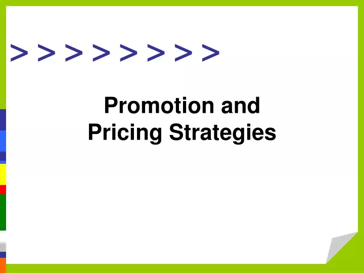 promotion and pricing strategies