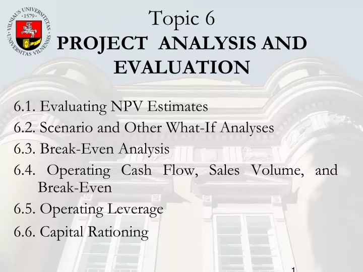 topic 6 project analysis and evaluation