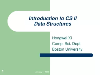 Introduction to CS II Data Structures