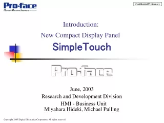 Introduction:  New Compact Display Panel SimpleTouch