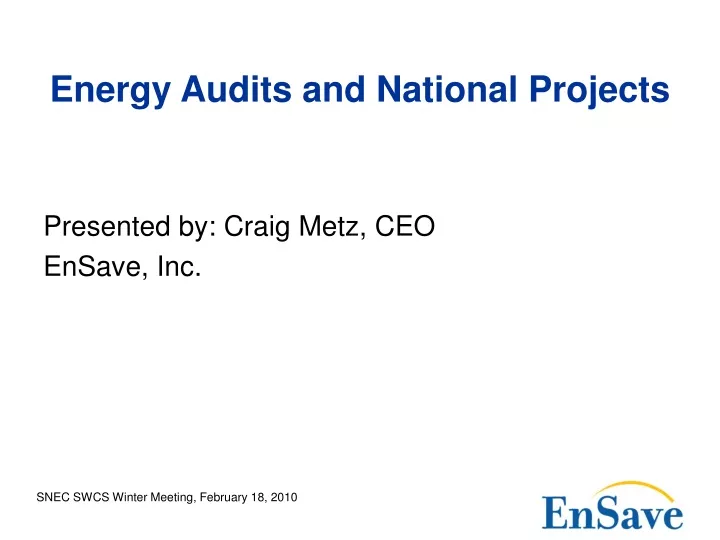 energy audits and national projects