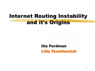 Internet Routing Instability and it's Origins